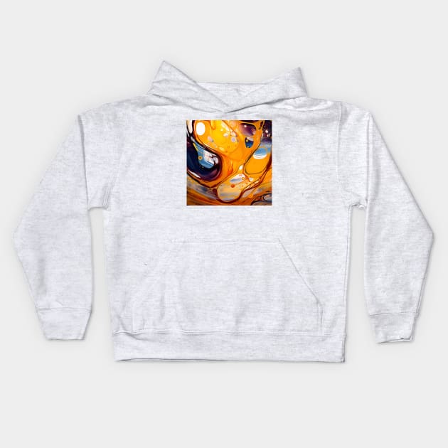 Sunset Hues Fluid Abstract Kids Hoodie by AbstractGuy